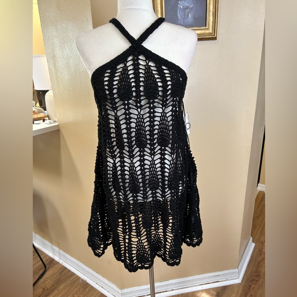 Anthropologie Size XXS Black Crochet Dress